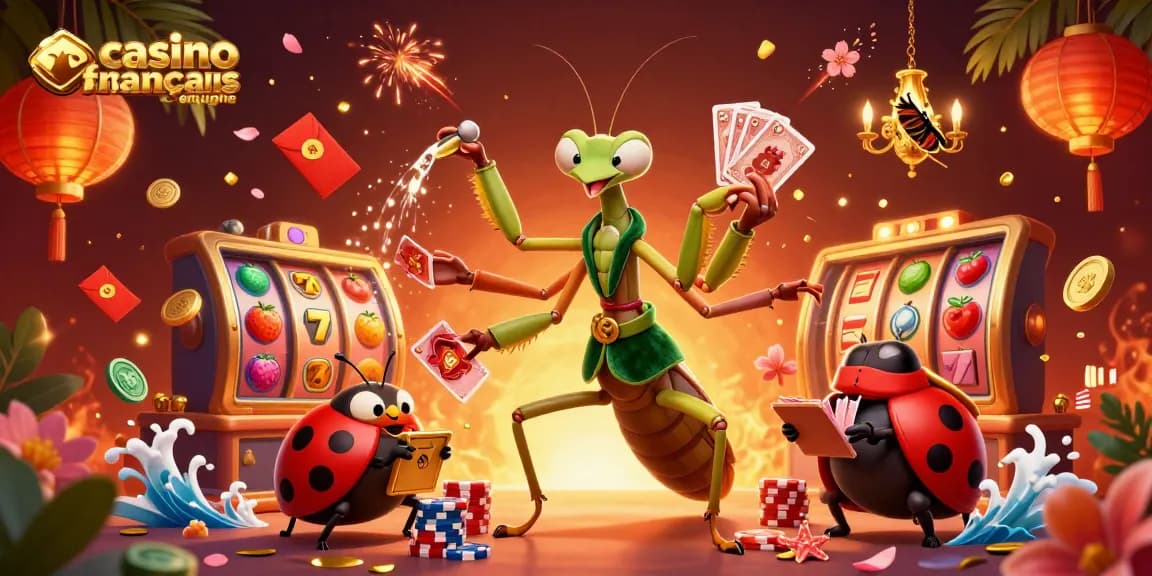 Découvrez les jeux au casino français en ligne avec ce géant de la carte et la coccinelle surveillant le tout.