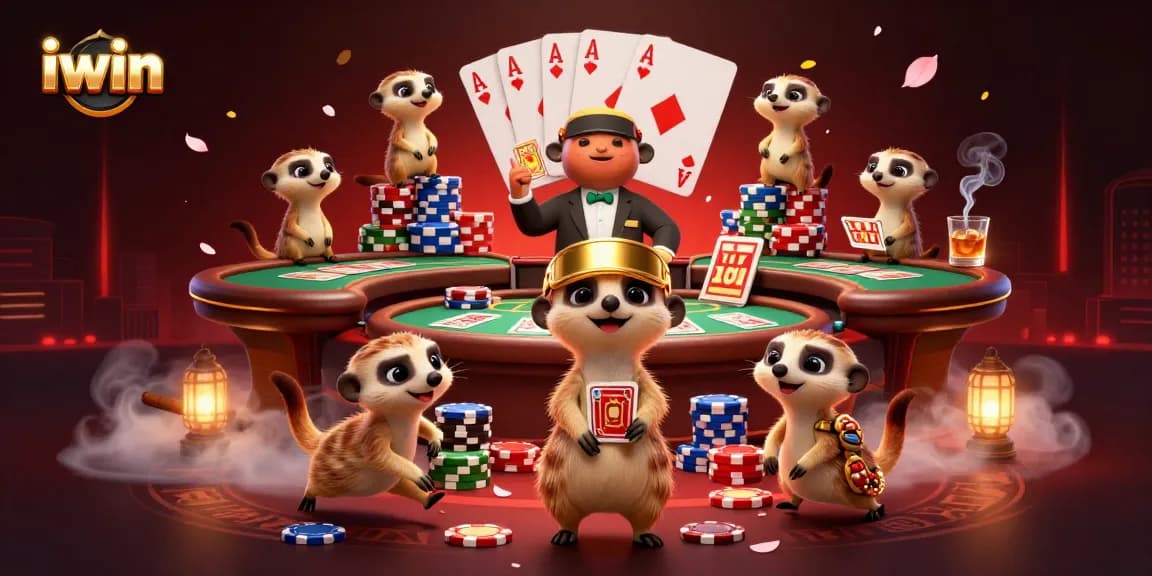 Experience the excitement of iwin with meerkats mastering a vibrant casino atmosphere full of games.