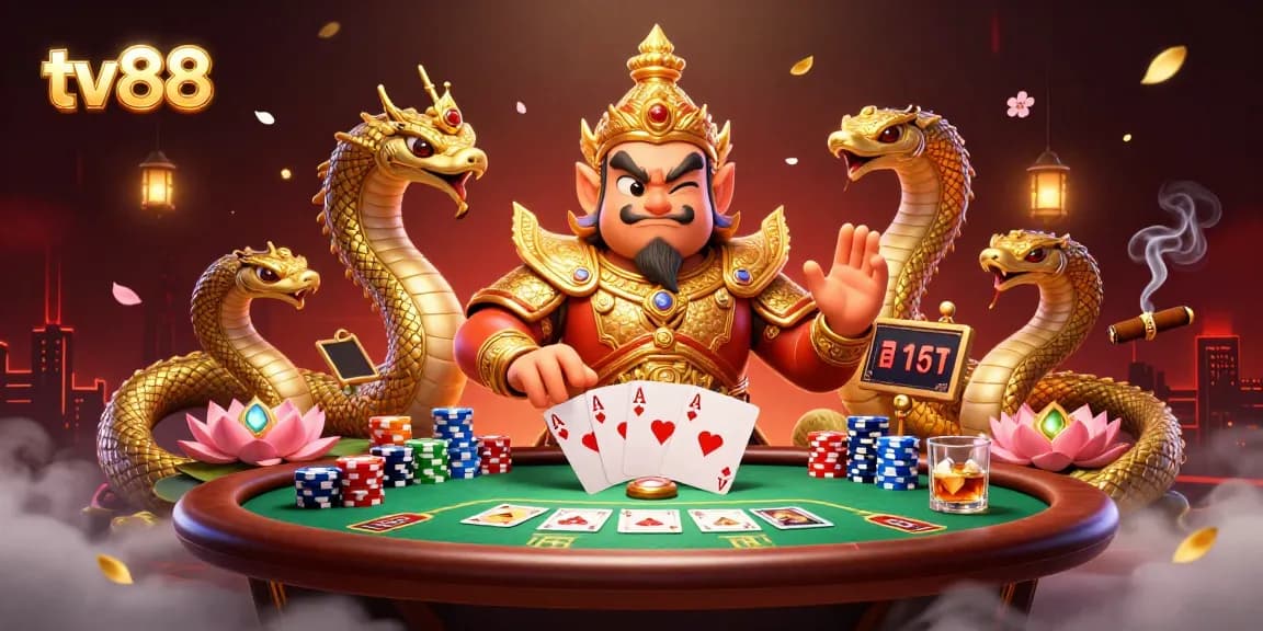 Experience thrilling moments with tv88's vibrant poker scene featuring captivating guardians and gaming elements.