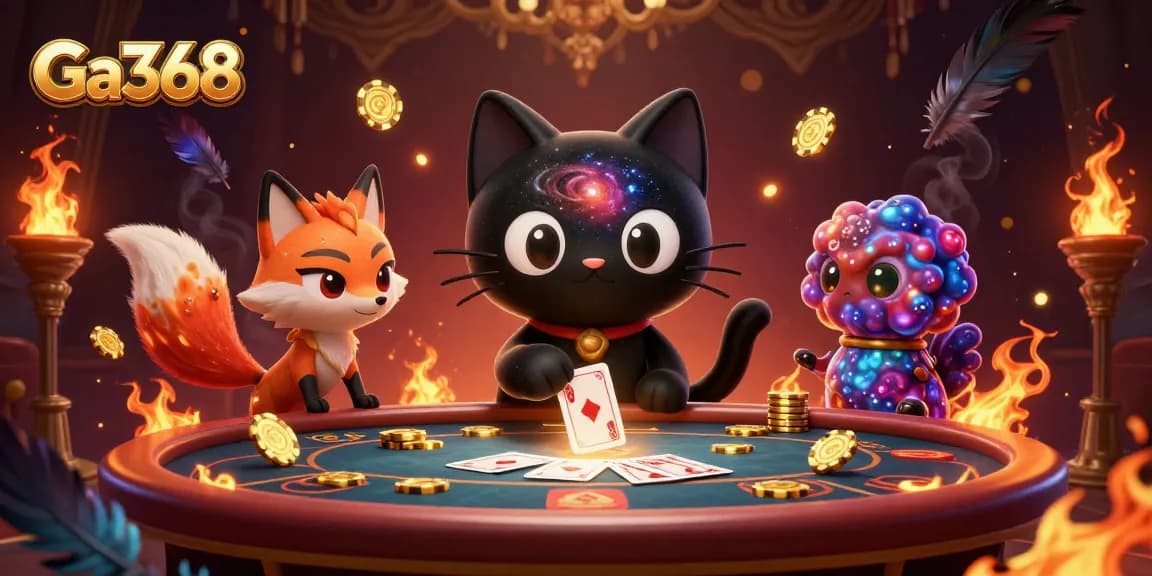 Experience intense Ga368 cockfighting action with vibrant 3D characters, chips, and thrilling effects.