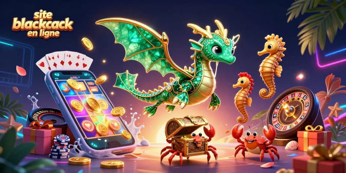Jouez sur un site blackjack en ligne captivant avec des créatures marines et des éléments de jeu dynamiques.