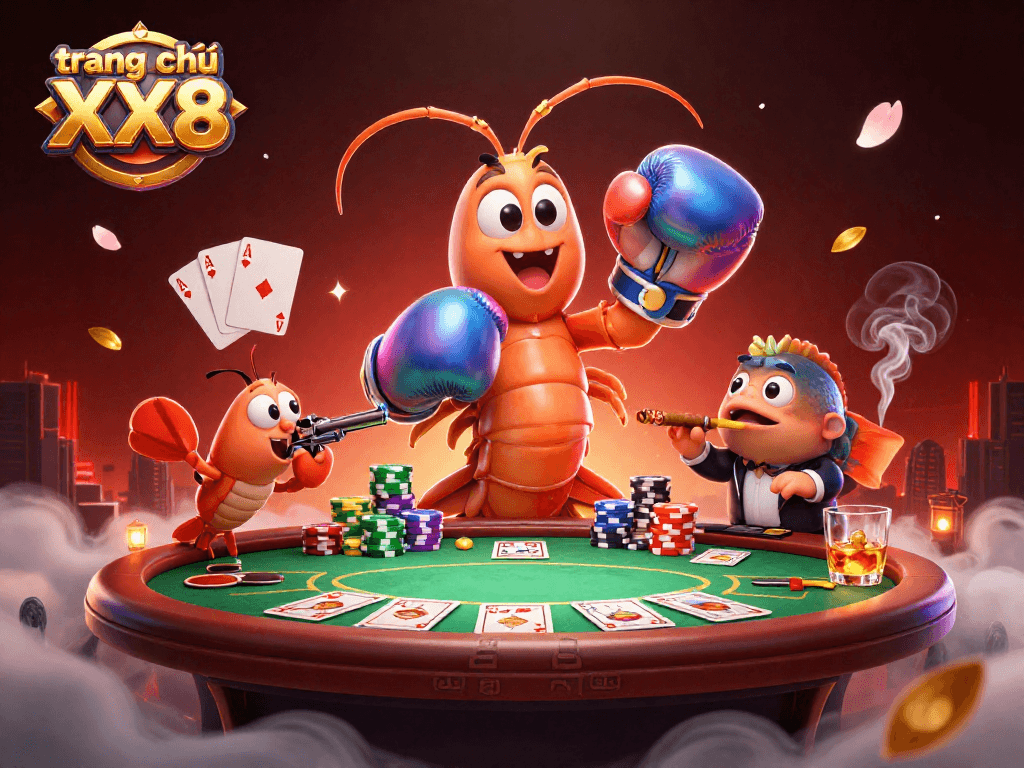 Engaging scene depicting trang chủ XX8 with vibrant characters and poker elements showcasing thrilling casino action.