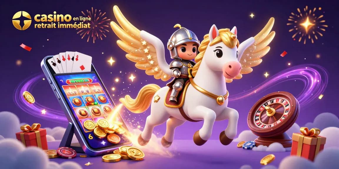 Découvrez l'animation immersive de casino en ligne retrait immédiat avec le cheval céleste et les jeux dynamiques.