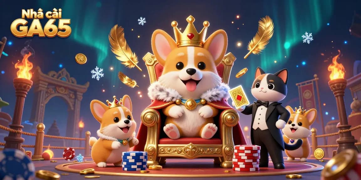 Experience lively action at Nhà cái GA65 with a royal corgi and exclusive gaming elements.