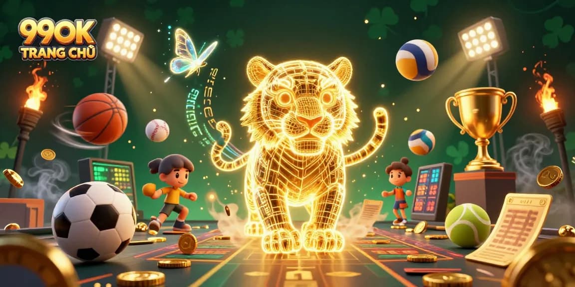 Experience thrilling wins at 99OK TRANG CHỦ with a vibrant casino scene packed with sports betting energy.