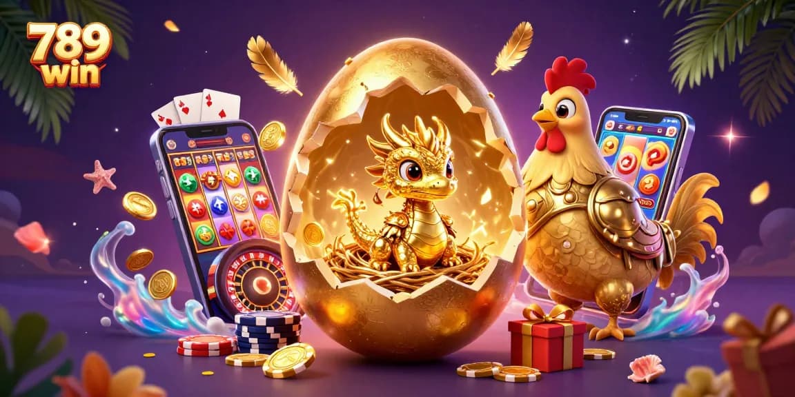 Win big with 789 win at an exciting casino featuring a golden dragon and poker chips