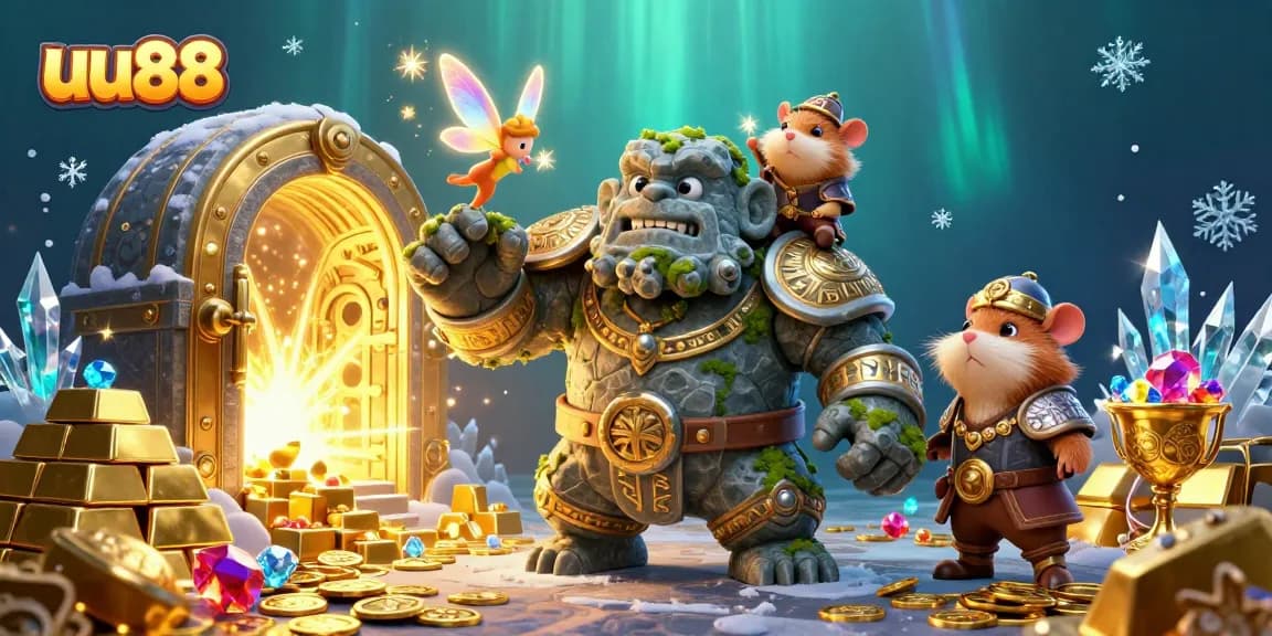 Spin to win with uu88’s ultra-detailed 3D casino scene featuring treasure and adventure.