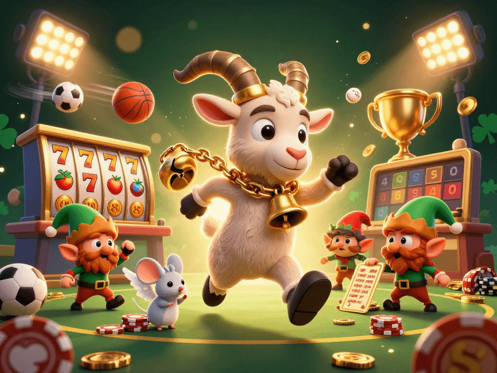 Enjoy festive gaming action at sunwin's casino with Krampus and playful characters.