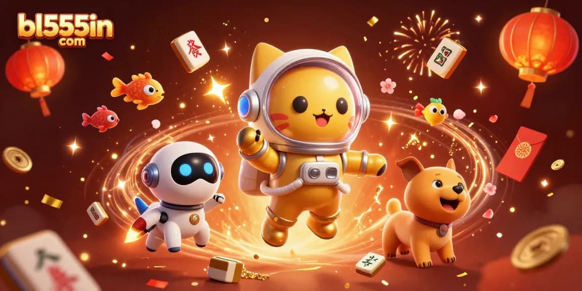 Spin jackpots at bl555in com with exciting slots and winning characters in a vibrant 3D digital illustration.