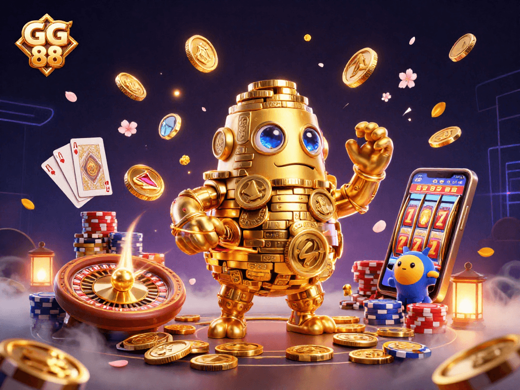 Engage with the excitement of GG 88 as golden golems and sparkling gems fill the gaming atmosphere.