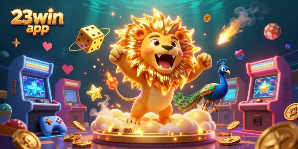 Engage with the exciting 23win app showcasing vibrant casino scenes filled with dynamic game elements and thrilling characters.
