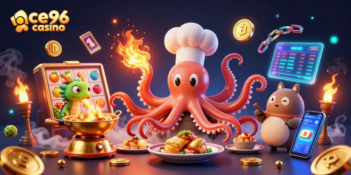 Experience thrilling gameplay at ace96 casino with a vibrant illustration of unique characters and elements.