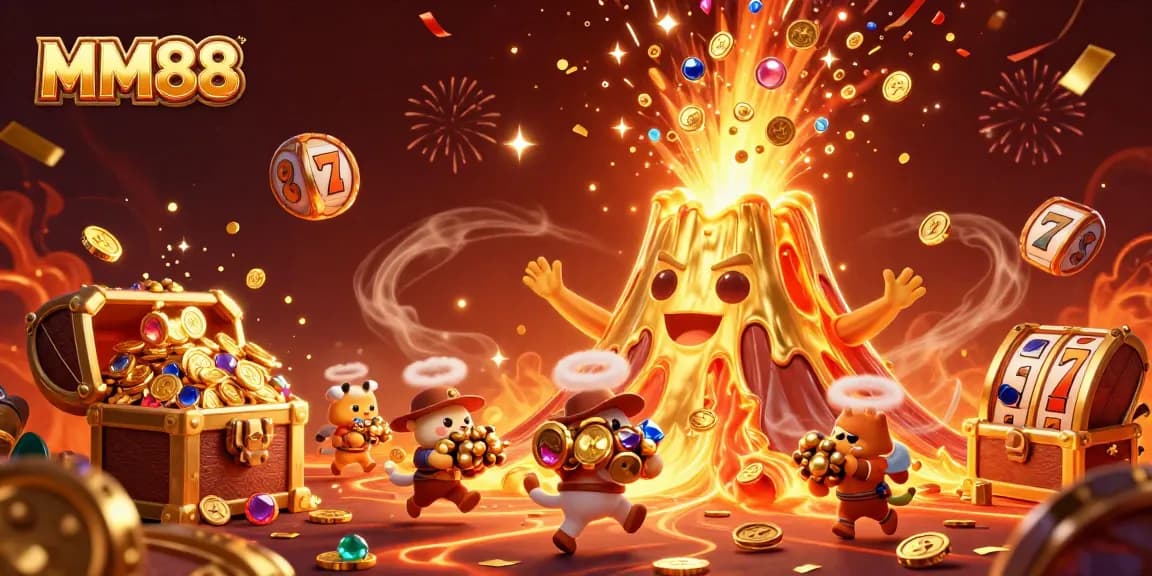 Experience the thrill of winning at MM88 with a vibrant casino scene filled with treasures and excitement.