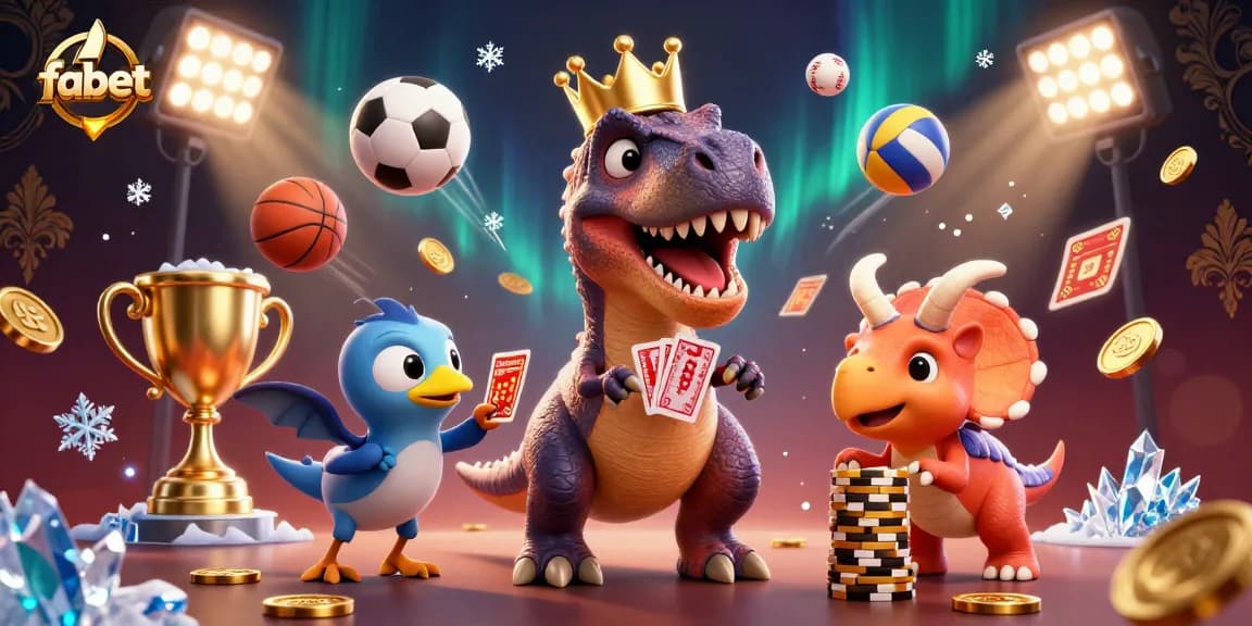 Experience fabet's dynamic sports betting scene with vibrant characters and festive elements.
