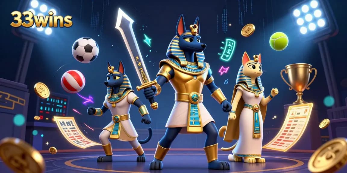 Engage with the 33wins experience through captivating gambling elements in a dynamic scene.