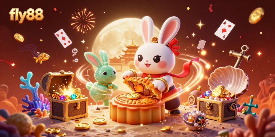 Experience the thrill of playing at fly88 with vibrant casino elements and celebratory effects.