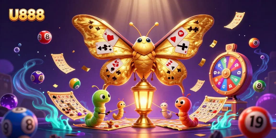 Engage in thrilling U888 gaming under a grand display of vibrant casino elements and excitement.