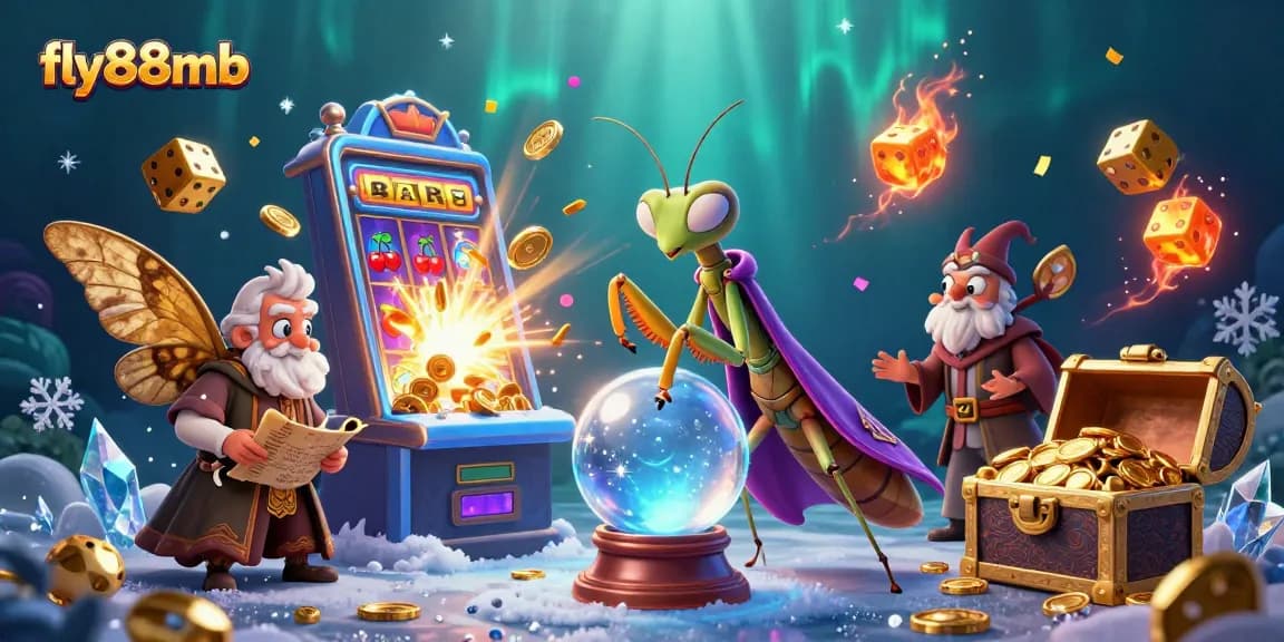 Experience thrilling wins at fly88mb with a captivating scene of fortune teller and mystical slots.
