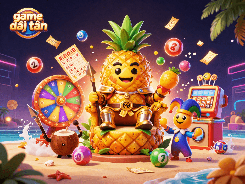 Experience game đổi thưởng in an enchanting casino scene featuring a pineapple king and dynamic gaming elements.