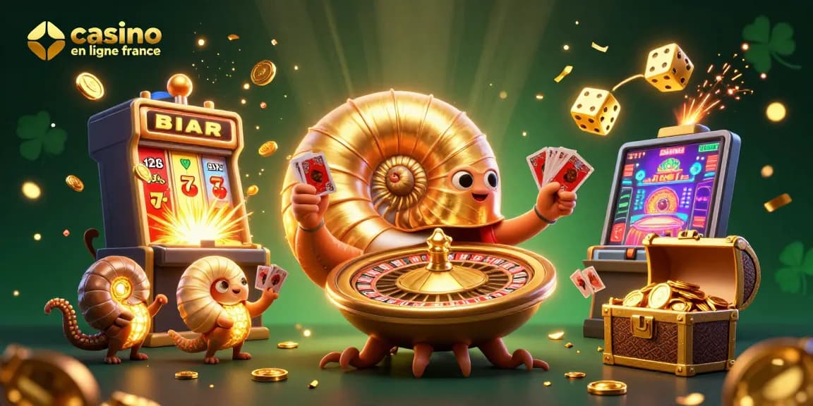 Profitez de l'expérience unique des jeux sur casino en ligne France avec cette illustration colorée illustrant des machines à sous et du poker.
