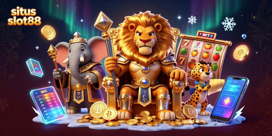 Spin and win on the situs slot88 with vibrant characters celebrating jackpots.