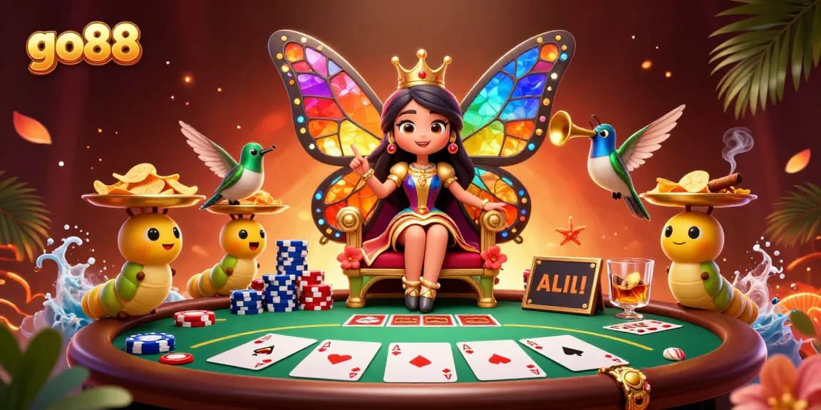 Joining the thrilling go88 gaming adventure with a queen and poker elements.
