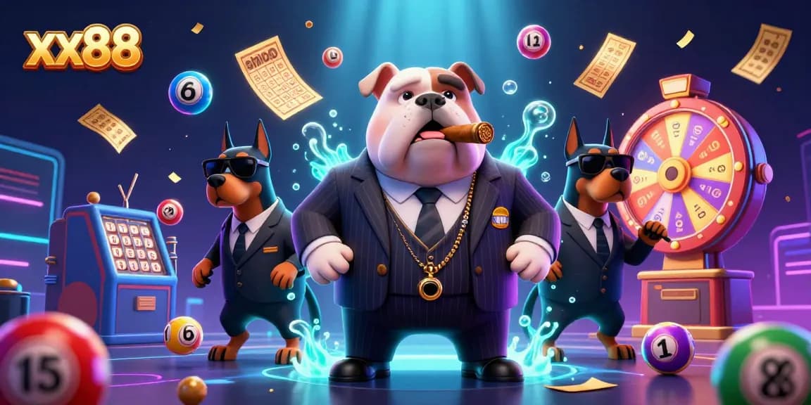 Experience thrilling wins with xx88's lively cartoon casino scene, showcasing interactive game elements.