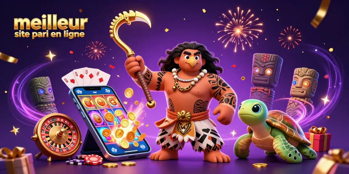 Plongez dans l'univers du meilleur site de paris en ligne avec un dieu majestueux et une adorable tortue, entourés de jeux dynamiques.