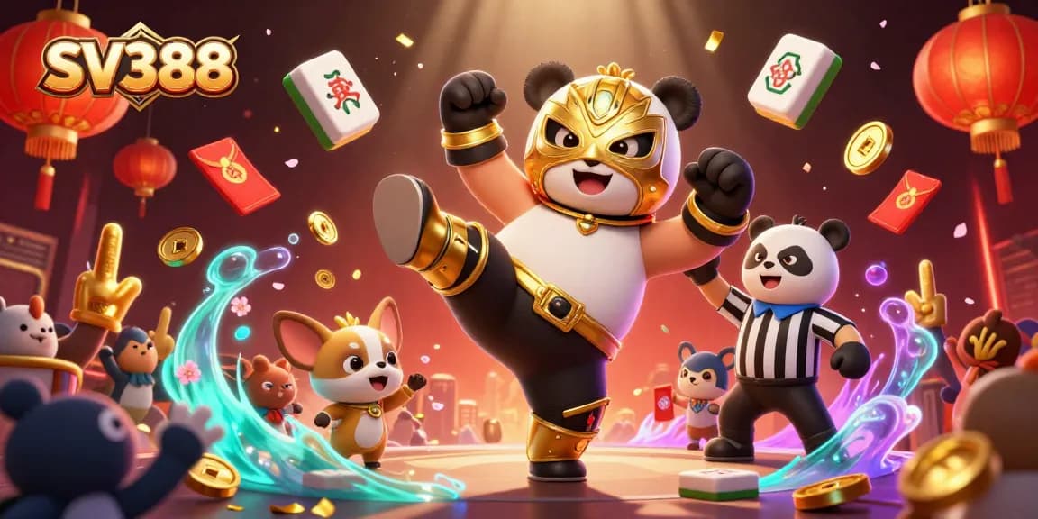 Experience SV388's exciting live cockfighting action with vibrant characters and elements.