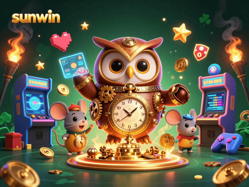 Immerse yourself in the sunwin casino experience with a spectacular illustration of a time-traveler owl.