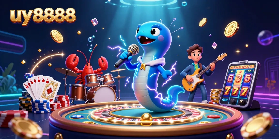 Experience the excitement of uy8888 casino gaming with vibrant characters and thrilling winning moments.