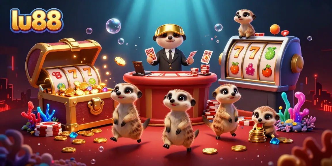 Experience thrilling casino action as lu88 meerkats pit boss, sneak chips, and deal games!