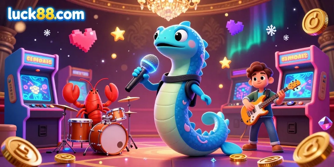 Spin and win at luck88com with an electrifying underwater casino featuring vibrant characters and gaming action.