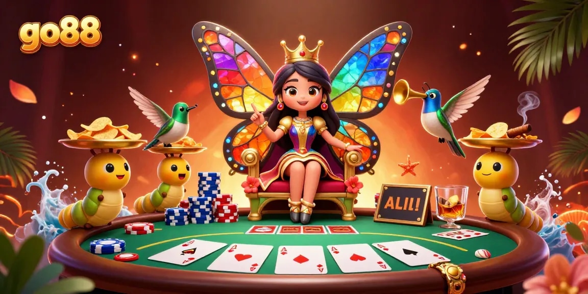 Joining the thrilling go88 gaming adventure with a queen and poker elements.