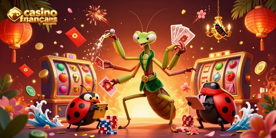 Découvrez les jeux au casino français en ligne avec ce géant de la carte et la coccinelle surveillant le tout.
