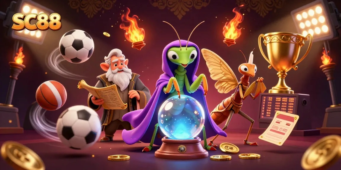 Engage in SC88's vibrant casino atmosphere with a mystical fortune teller and wise librarian.