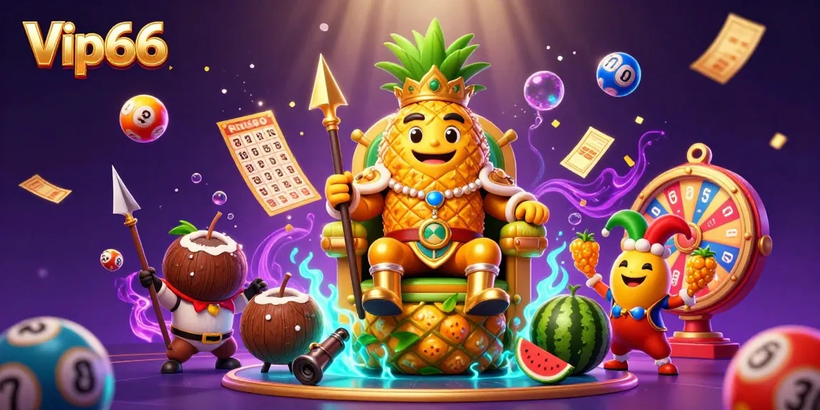 Join the excitement at Vip66 with vibrant casino games and colorful lottery balls in action.