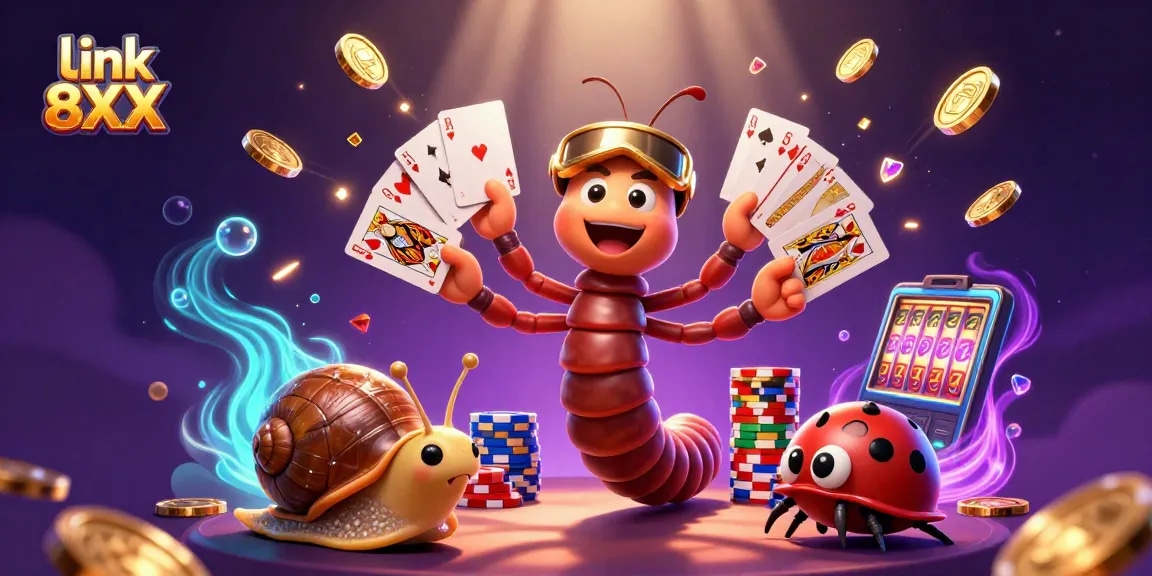Win big with link 8XX as a millipede dealer showcases spectacular cards and chip excitement.