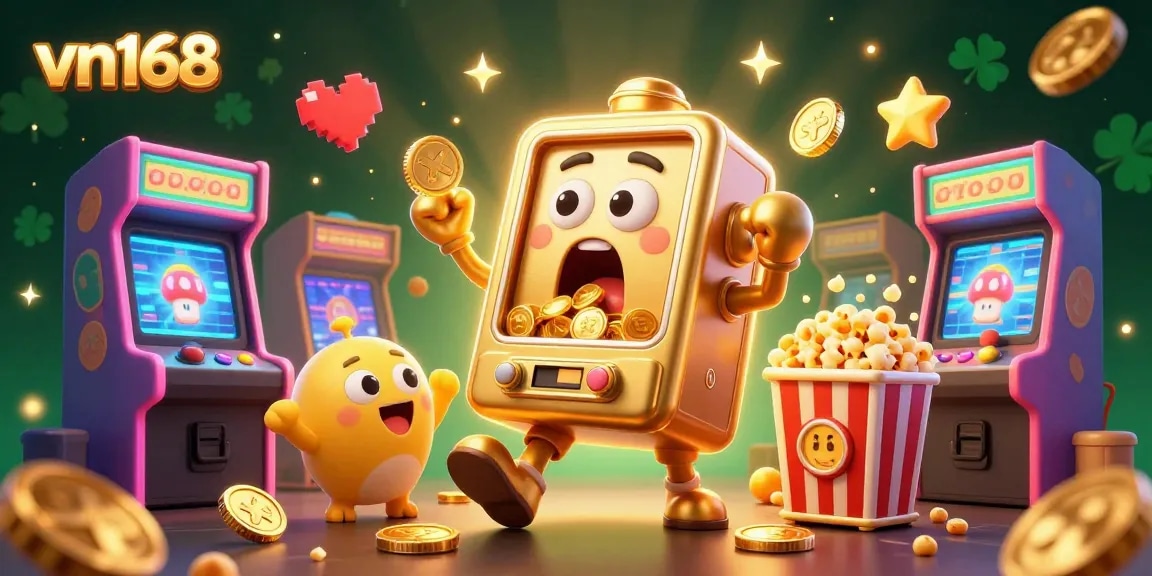 Experience the excitement of vn168's slot machines hitting jackpots amid a colorful gaming environment.