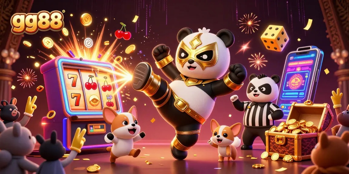 Experience thrilling gaming at GG88 with a vibrant scene of excitement and jackpots