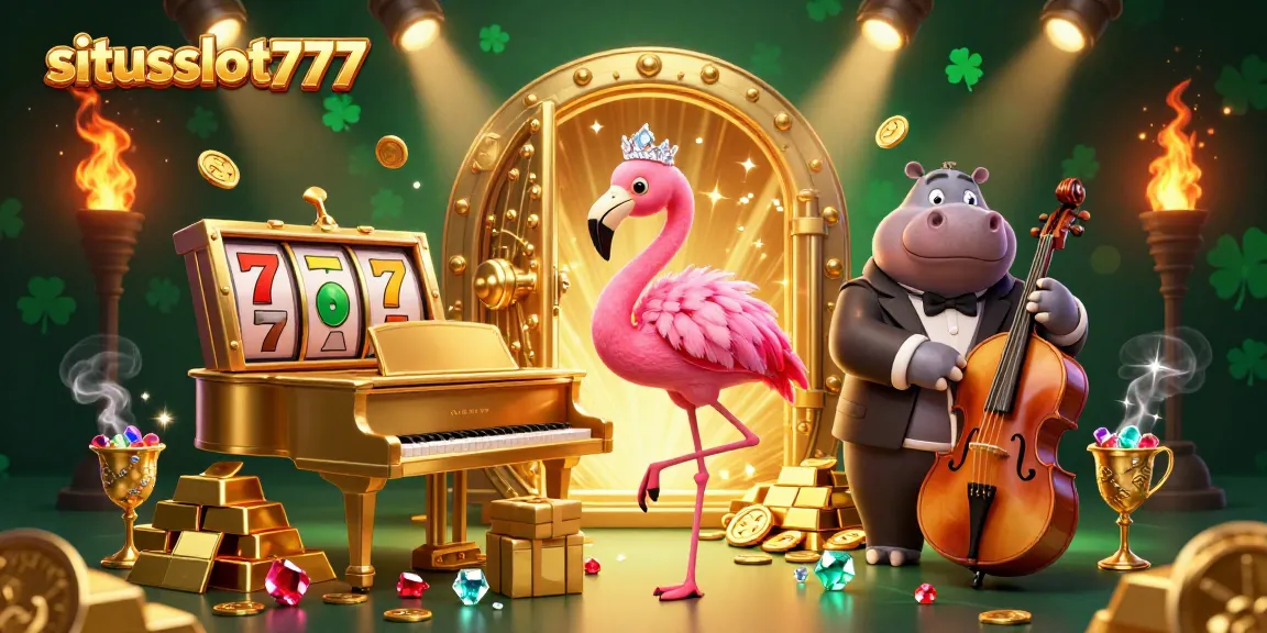 Experience the excitement of situsslot777 with lively characters, vibrant slot elements, and a treasure ambiance.