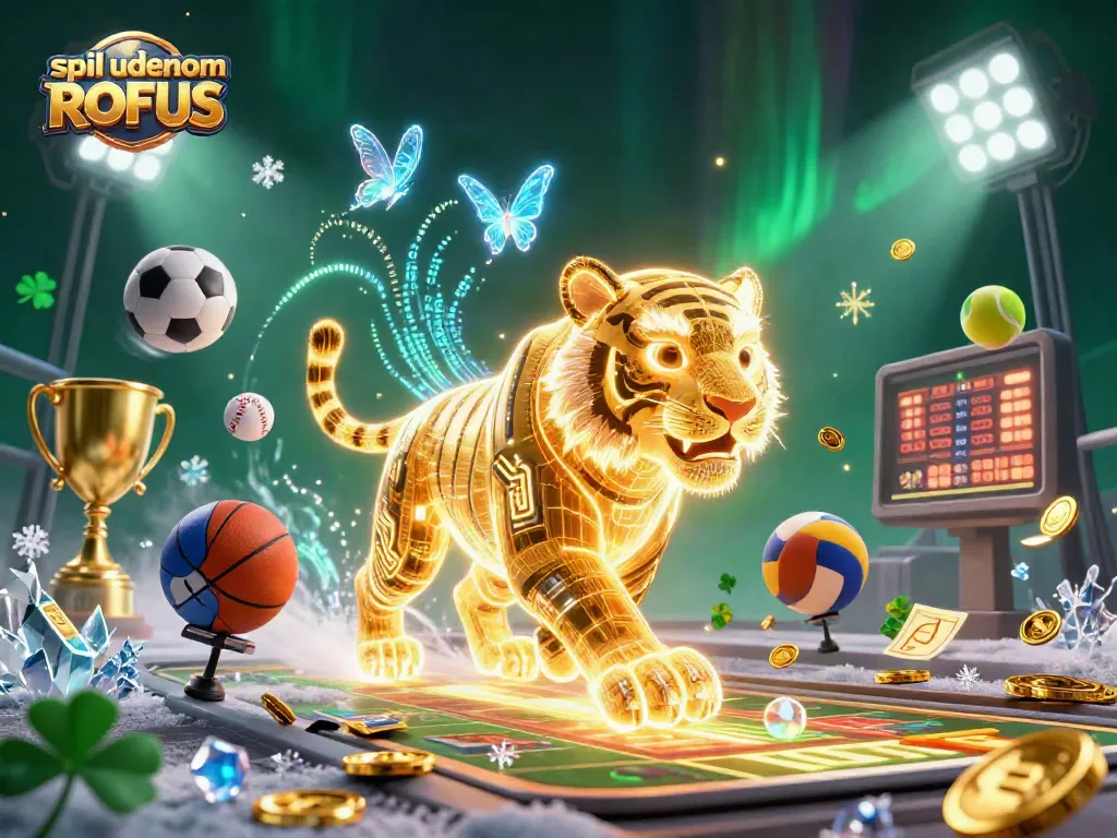Experience thrilling online games without ROFUS, featuring vibrant 3D casino elements.