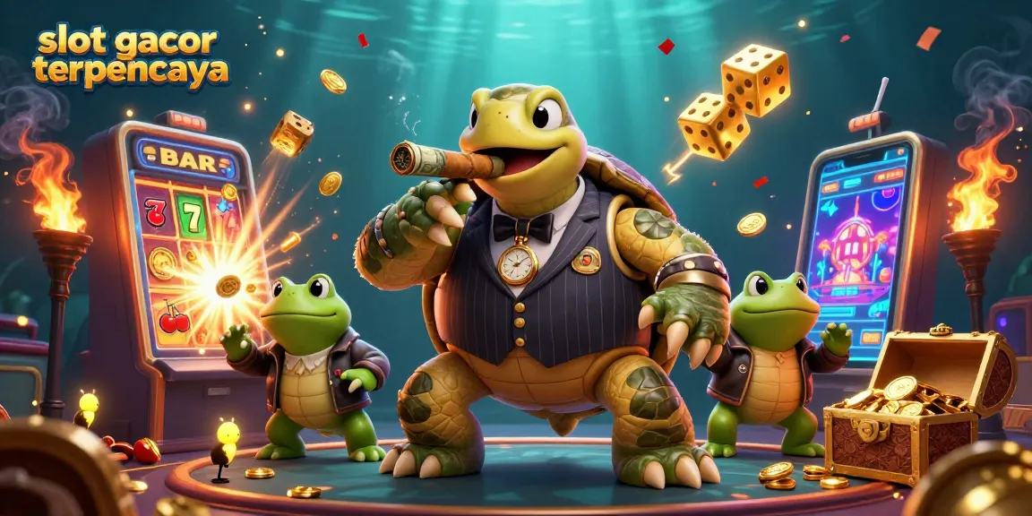 Slot gacor terpercaya menampilkan karakter kartun 3D dengan suasana kasino yang hidup.