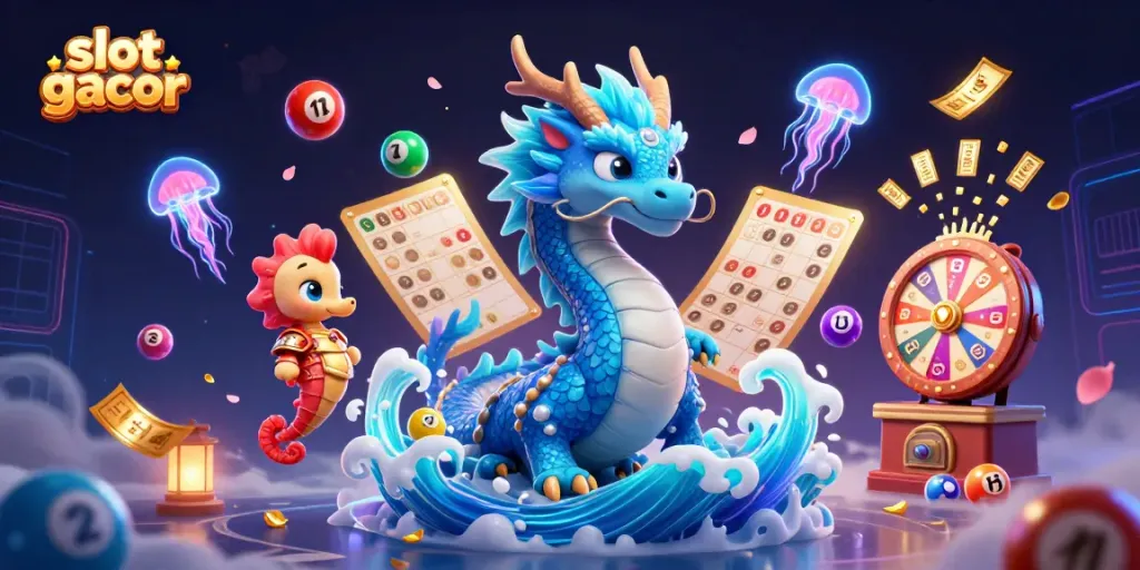 Experience captivating slot gacor action with a dynamic dragon scene amidst vibrant casino elements.