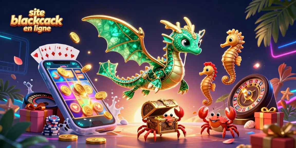 Jouez sur un site blackjack en ligne captivant avec des créatures marines et des éléments de jeu dynamiques.