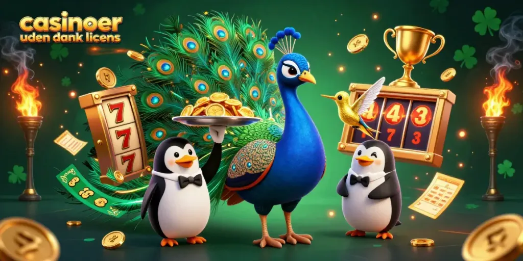 Experience thrilling gaming at casinoer uden dansk licens with colorful slot reels and vibrant characters.