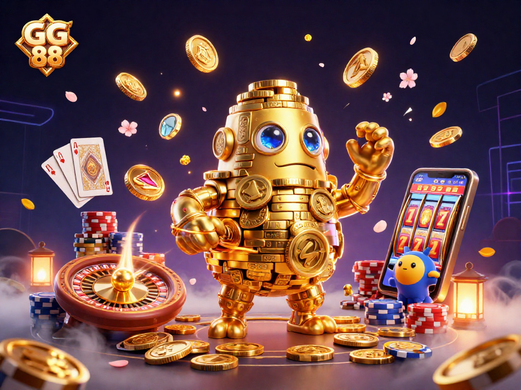 Engage with the excitement of GG 88 as golden golems and sparkling gems fill the gaming atmosphere.