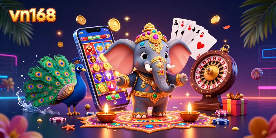 Engage in the colorful excitement of vn168 casino gaming with vibrant characters and dynamic slot game elements.
