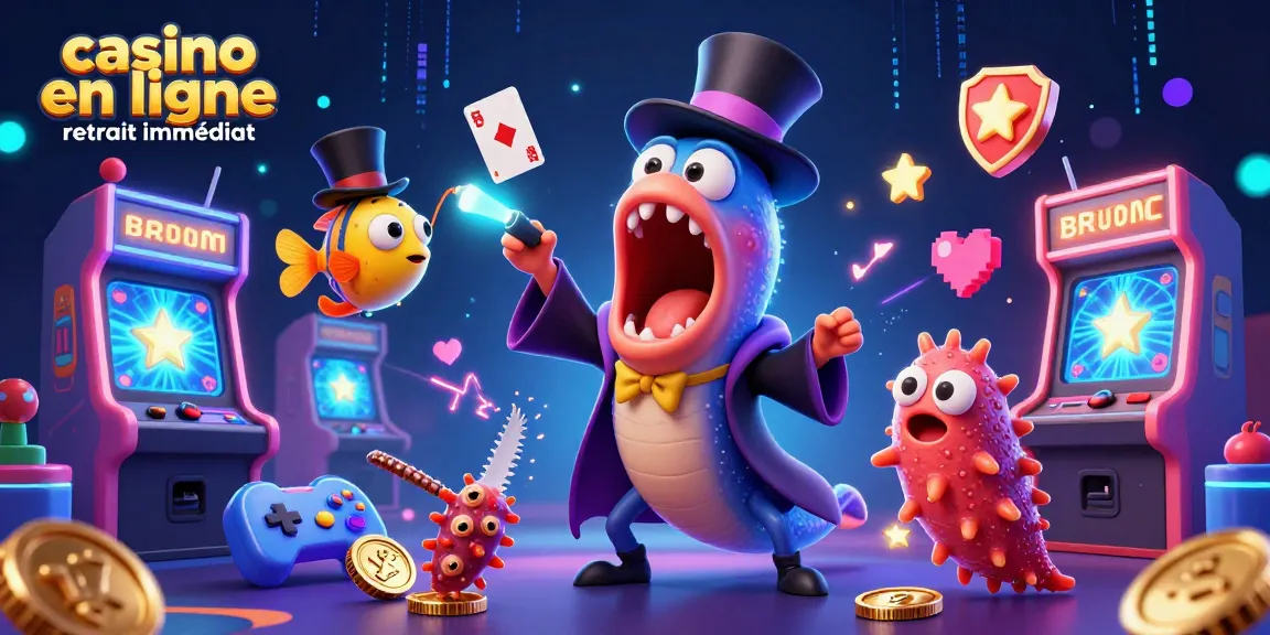 Retirez vos gains instantanément avec ce casino en ligne retrait immédiat illustré par des créatures marines.