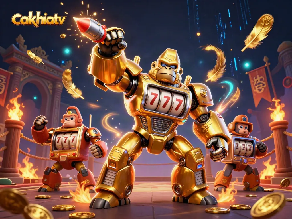 Experience high-stakes action with cakhiatv in this vibrant 3D gambling scene featuring dynamic characters.